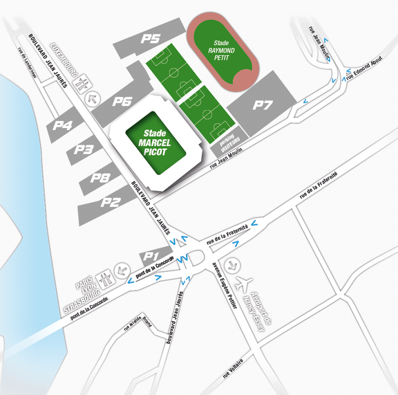 Plan d'acc&egrave;s et des parkings de Picot
